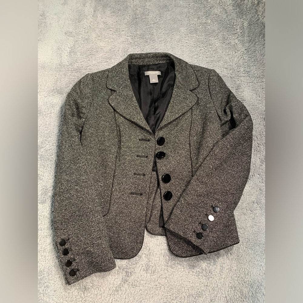 Ann taylor petites gray wool blazer 4P - Picture 1 of 14
